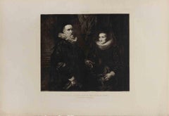 Ritratto del pittore Jean De Vale e... - Acquaforte di Felix-Augustin Milius - 1872