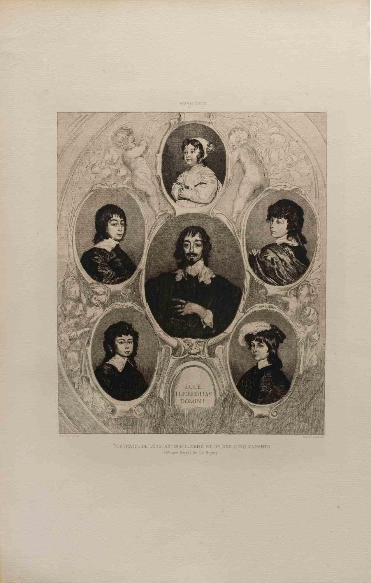 Etching realized by Félix Milius d'après Van Dyck in 1872.

Very good condition.