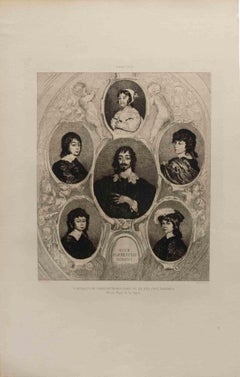 Portraits de Constantin Huigen et de...- gravure de Felix-Augustin Milius - 1872