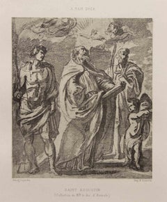 Gravure de Saint Augustin par Felix-Augustin Milius - 1872
