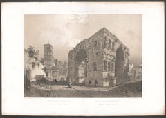 Arch of Janus, Rome, Italy. Lithograph