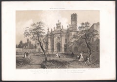 Basilica di Santa Croce-in-Gerusalemme, Rome, Italy. Lithograph, Felix Benoist