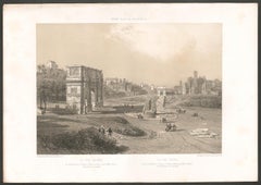 La Via Sacra, Rome, Italy. Tinted lithograph, Felix Benoist