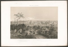 Palacio de los Césares, Colina Palatina, Roma, Italia. Litografía tintada de finales del siglo XIX