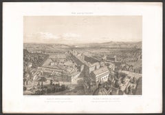 Palazzo e Giardini del Vaticano, Rome Italy. Tinted lithograph, Felix Benoist