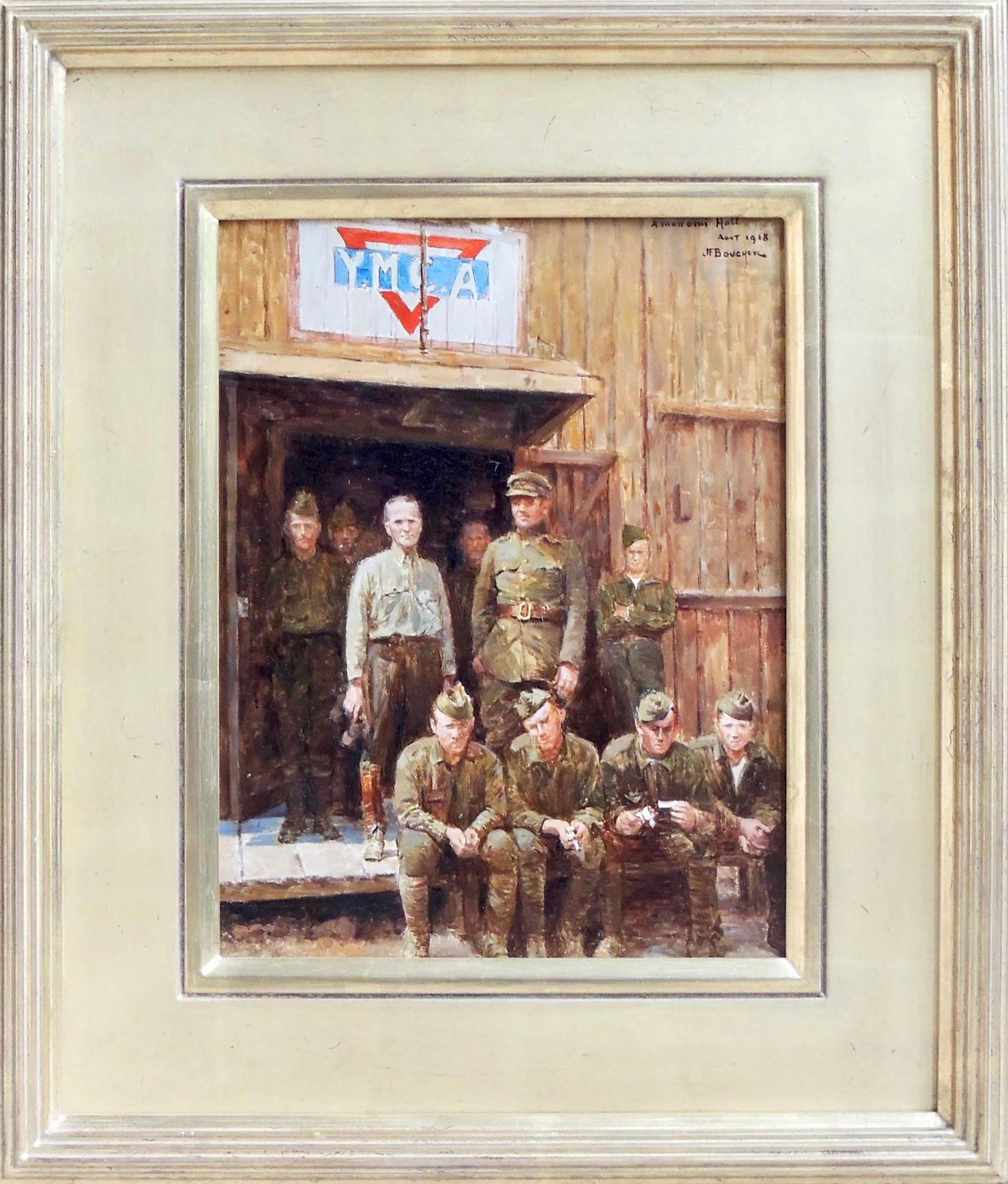 American Soldier YMCA - Painting by Félix Bouchor