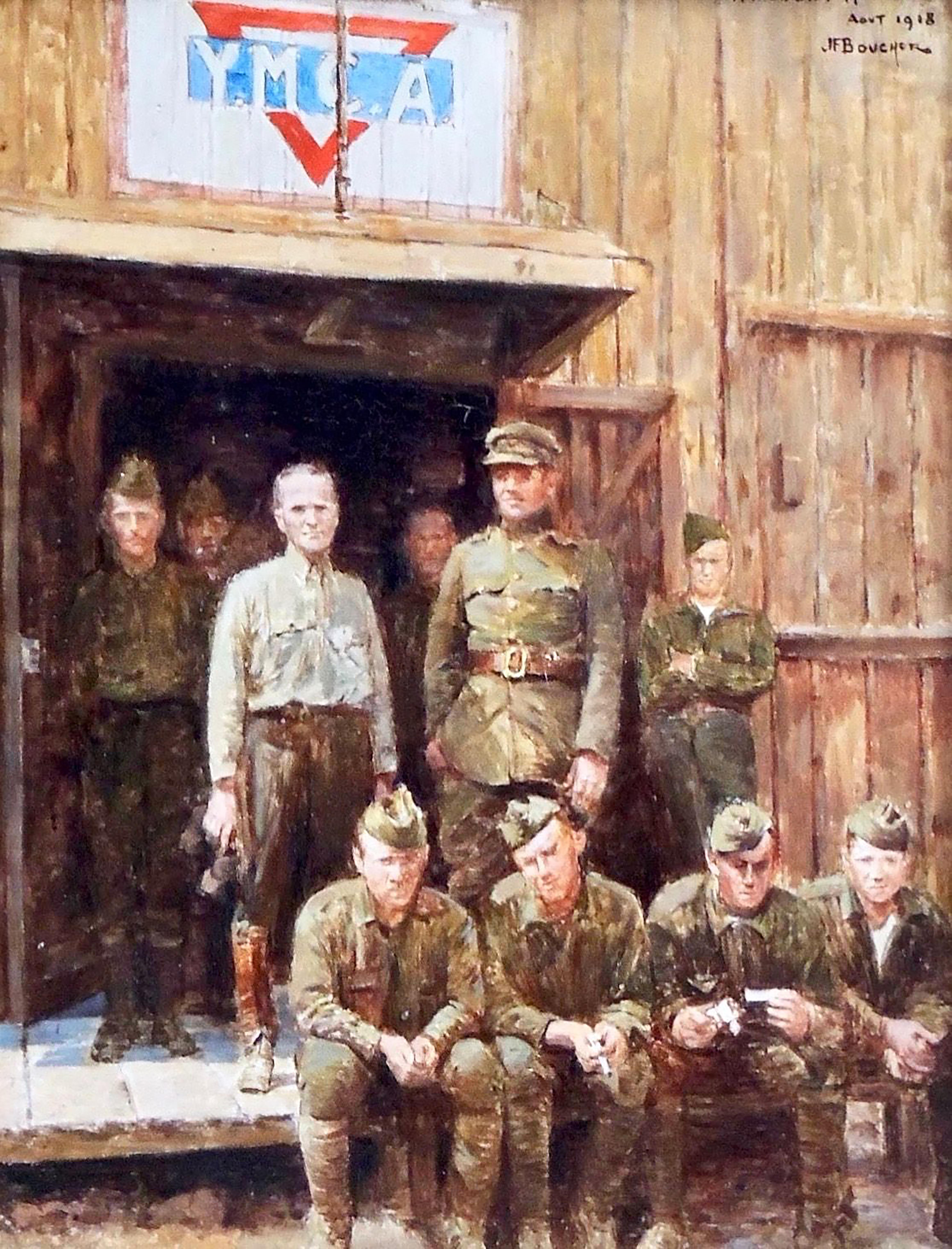 Félix Bouchor Figurative Painting - American Soldier YMCA