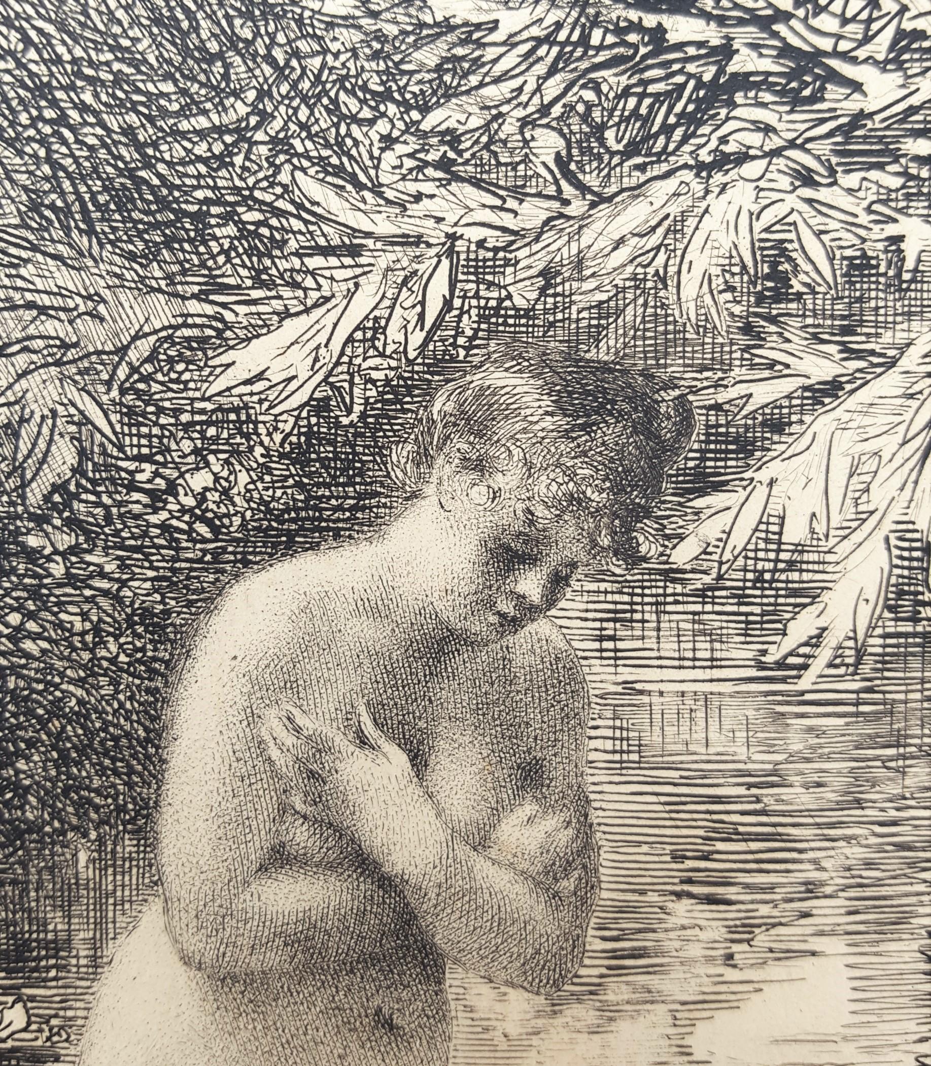 Canards Surpris (Surprised Ducks) /// Antique Impressionist Nude Animal Forest 9