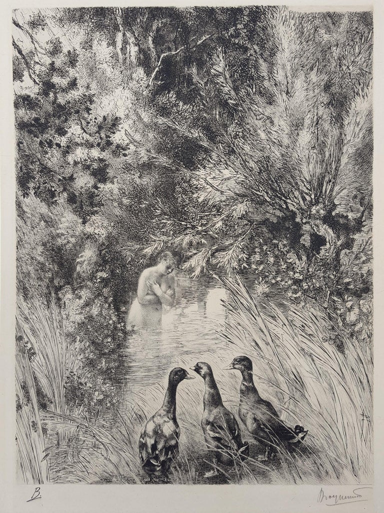 Canards Surpris (Surprised Ducks) - Print by Félix Bracquemond