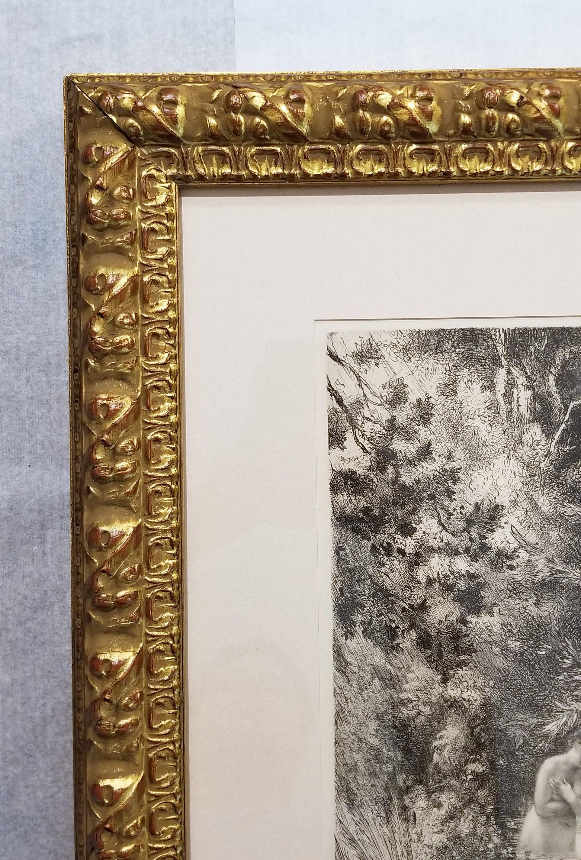 Canards Surpris (Surprised Ducks) /// Antique Impressionist Nude Animal Forest 3