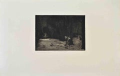 La Mort de Matamore (Capitain Fracasse)-Etching by Félix Bracquemond-1860s