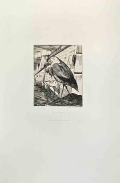 Les Cigognes - Etching by Félix Bracquemond - 1870s