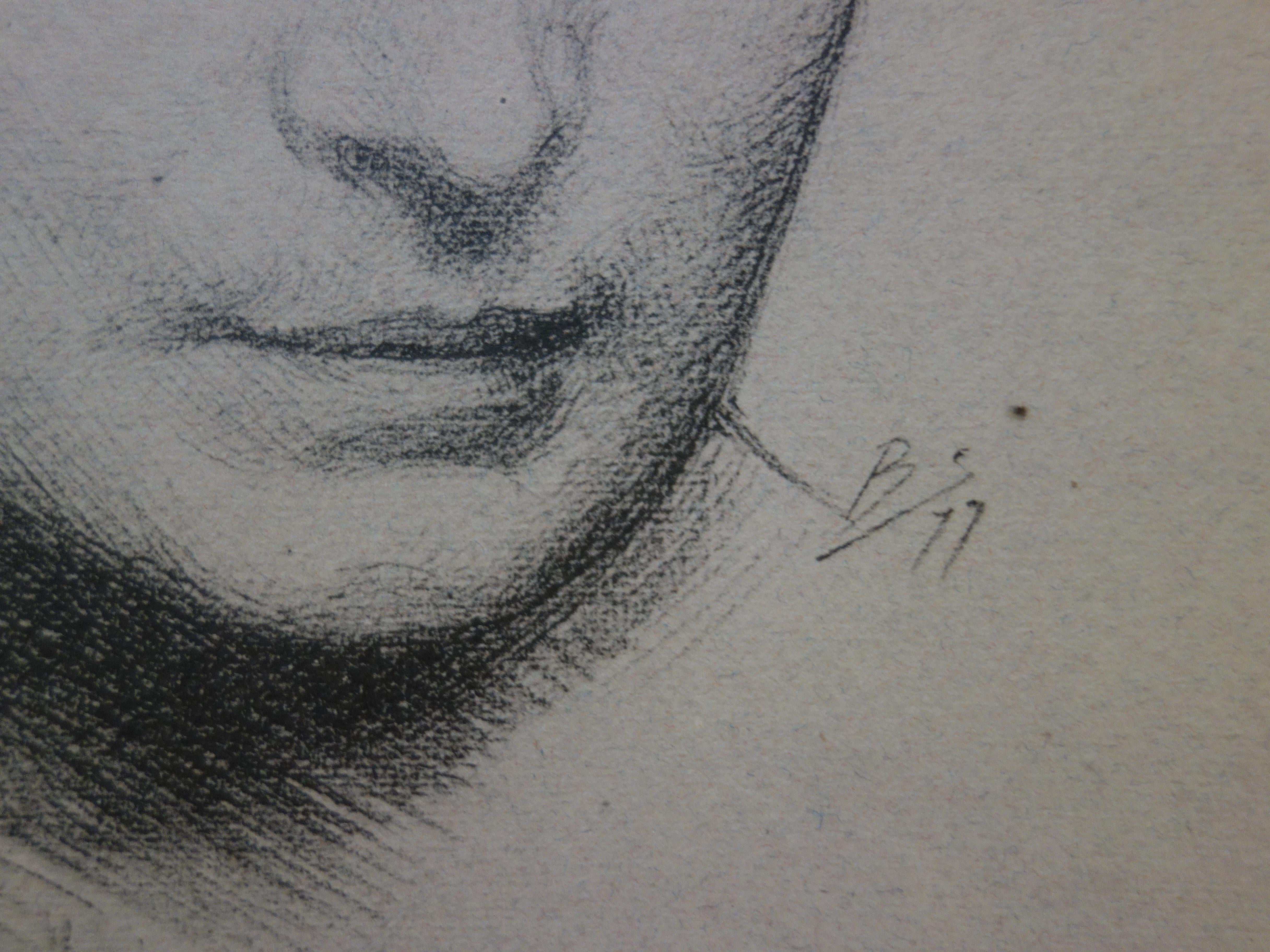Amante, Retrato según un poema de Ronsard - Litografía original - 1899 en venta 2