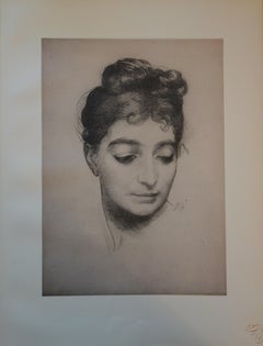 Amante, Ritratto dopo una poesia di Ronsard - Litografia originale - 1899