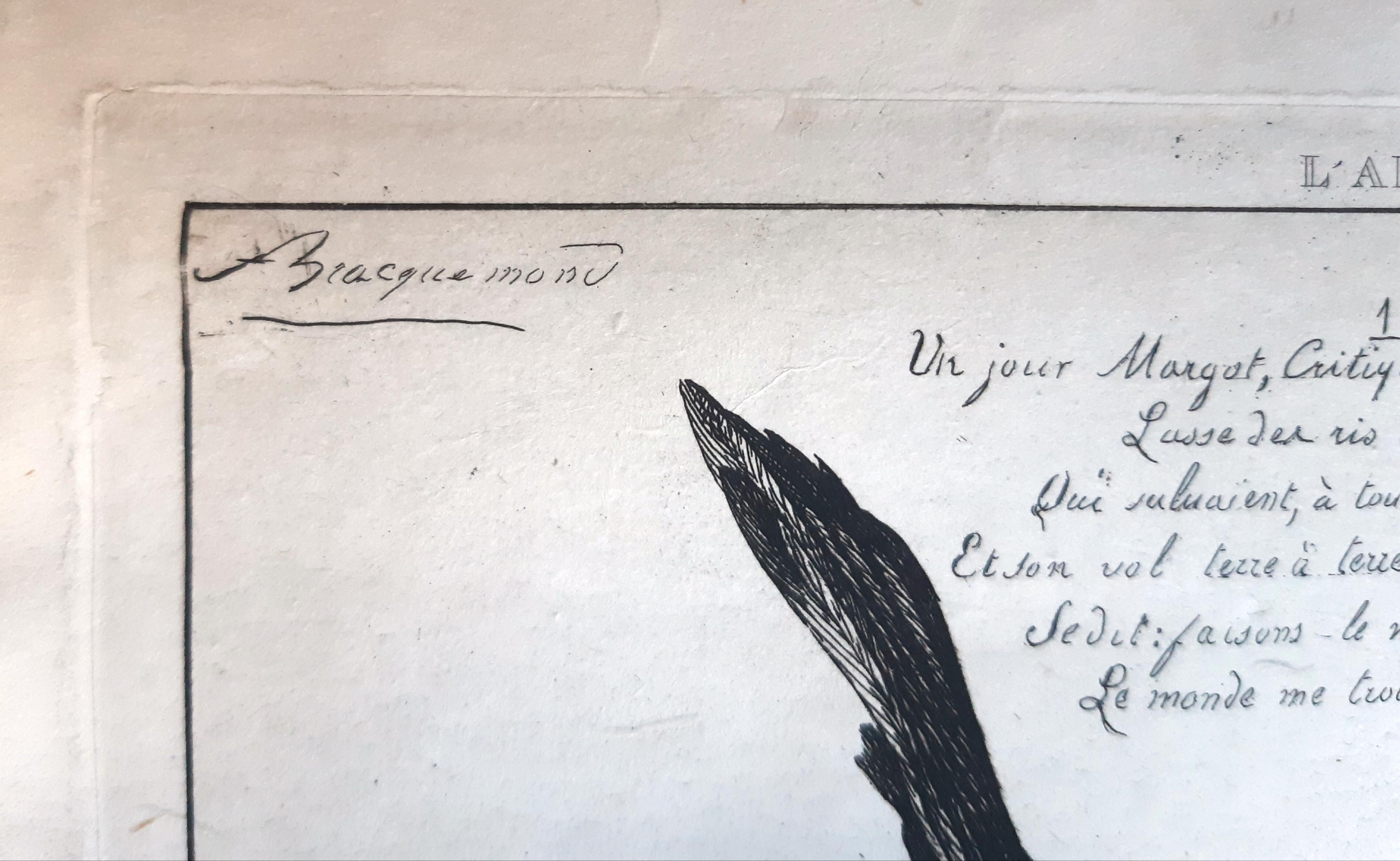 Margot La Critique - Etching, Aquatint and Drypoint by F. Braquemond - 1854 - Print by Félix Bracquemond