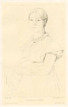 "Portrait de femme" etching