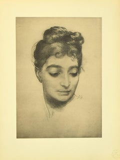 Portrait - Original Lithograph by F. Bracquemond - 1899