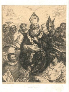 San Basilio - Aguafuerte en blanco y negro según F. Herrera el Viejo