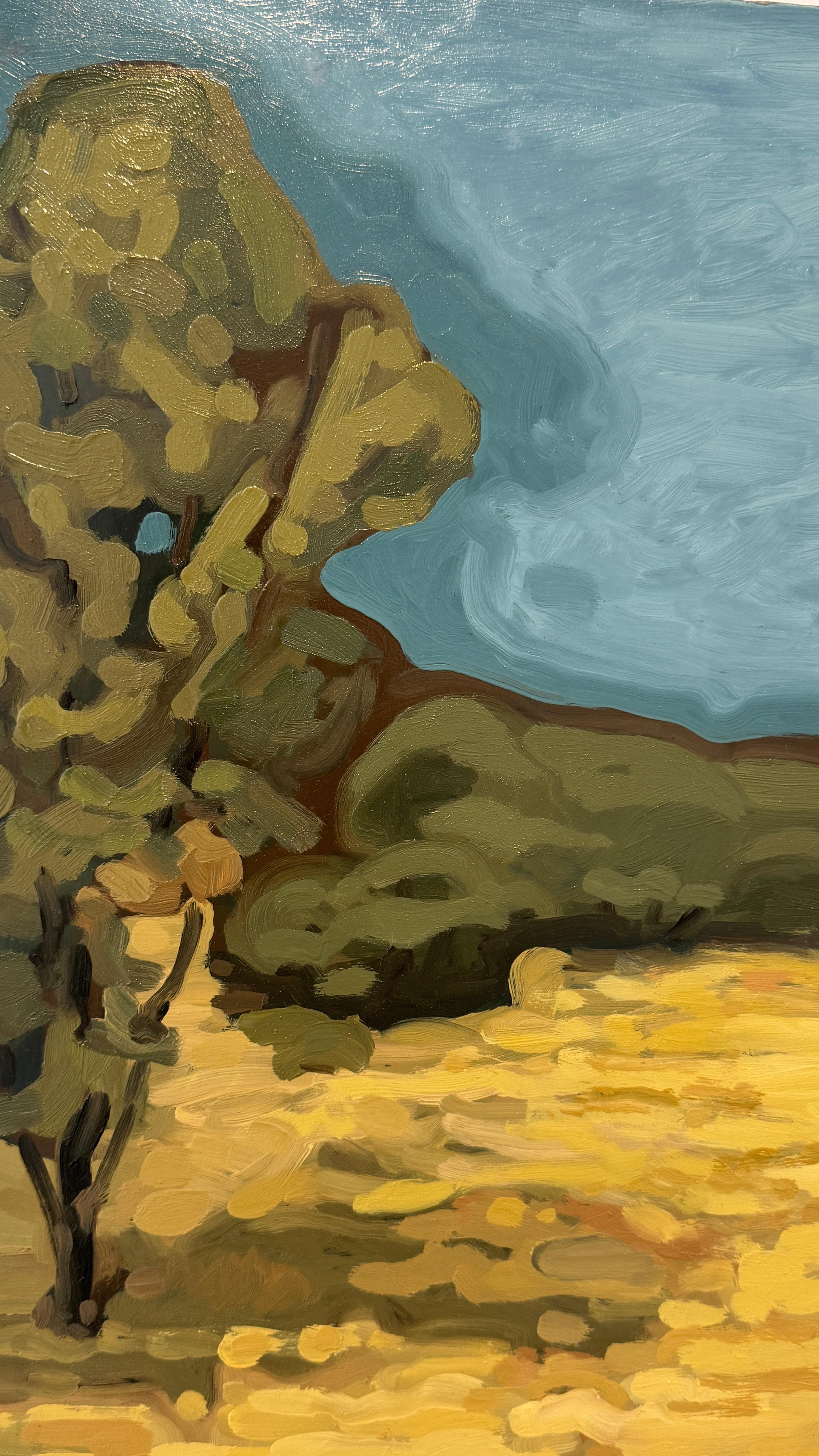 Chair des arbres I - Marron Abstract Painting par Felix Campean
