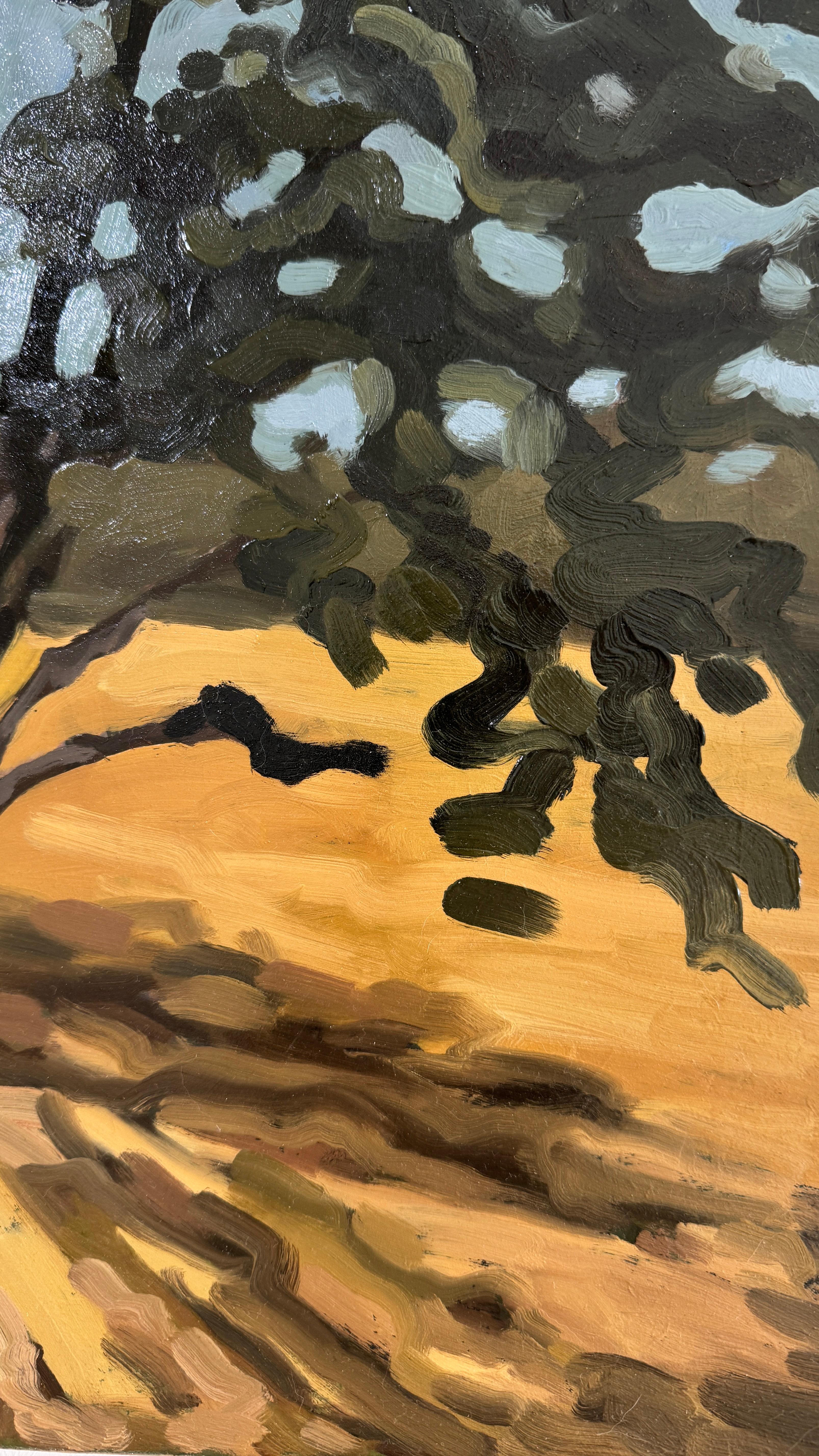 La chair des arbres IV - Noir Figurative Painting par Felix Campean