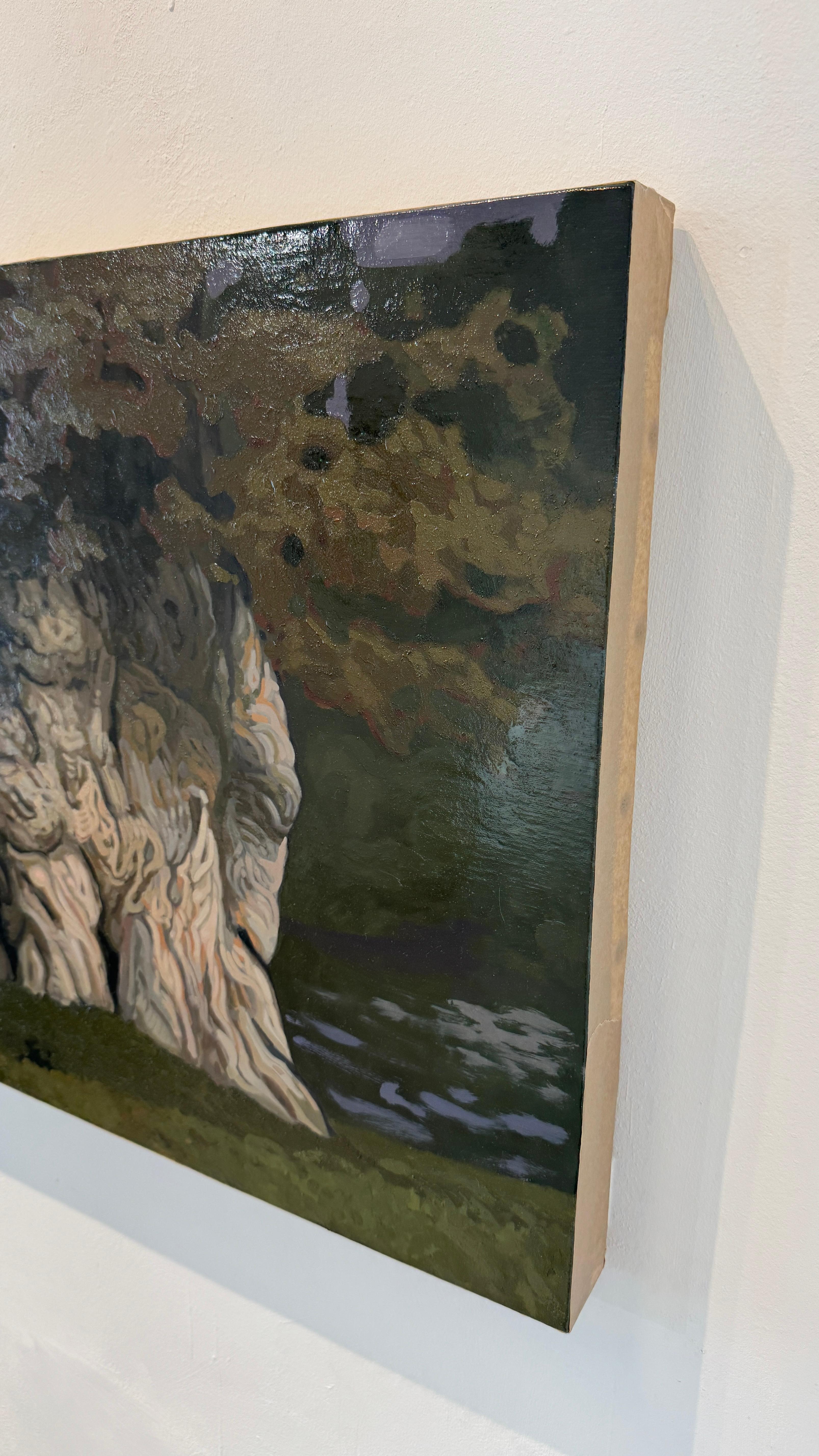 Chair des arbres VII - Noir Figurative Painting par Felix Campean