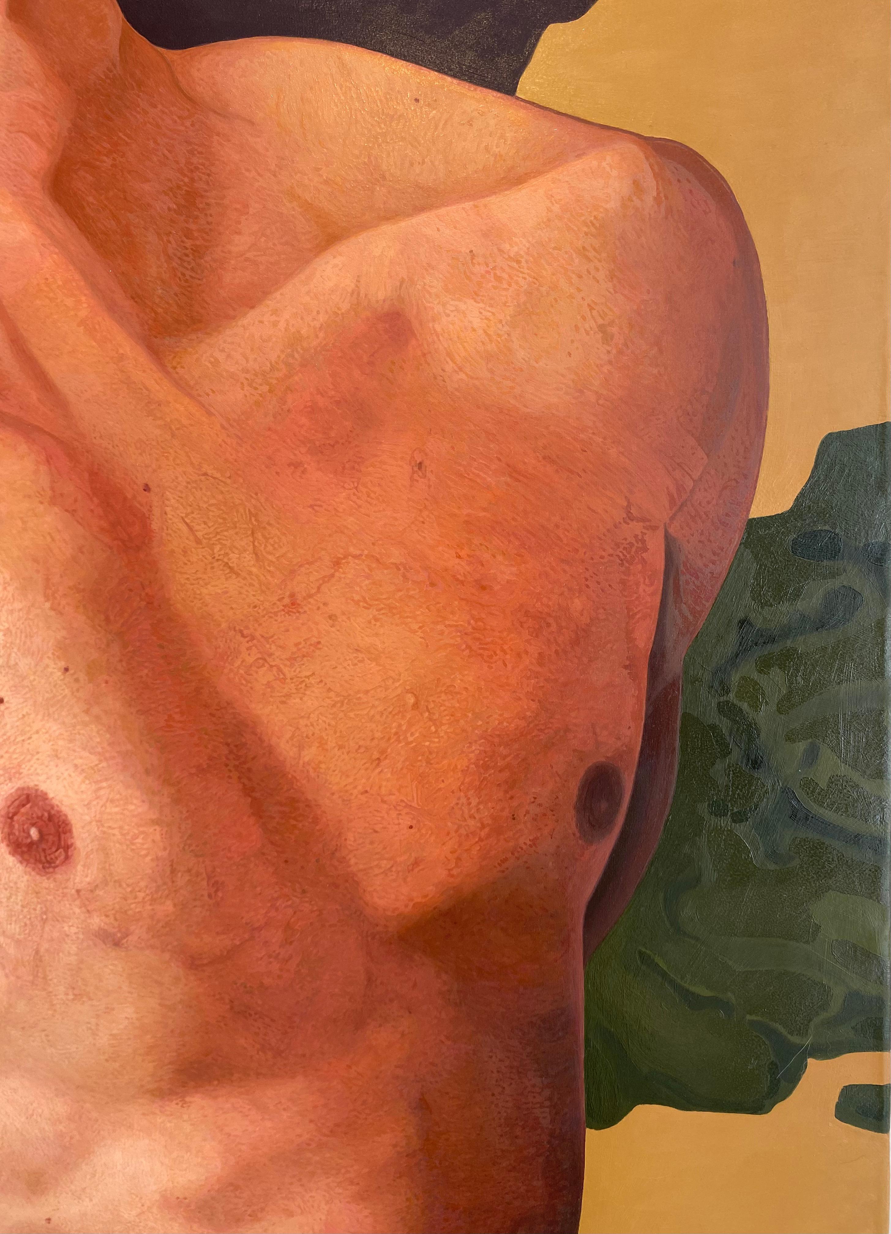 Sebastian - Brown Figurative Painting by Felix Campean