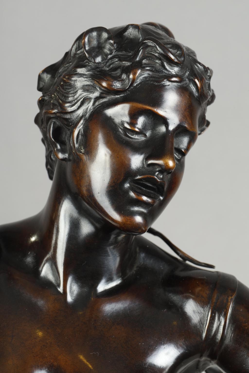 La canzone - Figurative Sculpture Oro di Felix Charpentier