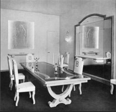Félix Davin - Exceptional set of ten high-backed chairs