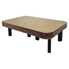 Felix de Boussy, Table basse en laiton gravé, Belgique, 1976