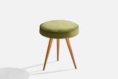 Felix Diller, Stool, Wood, Velvet, Germany, 1950s