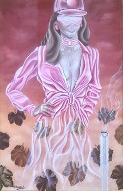 Autumn oil on canvas painting surrealist woman
