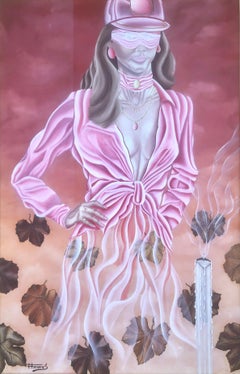 Otoño óleo sobre lienzo pintura surrealista mujer