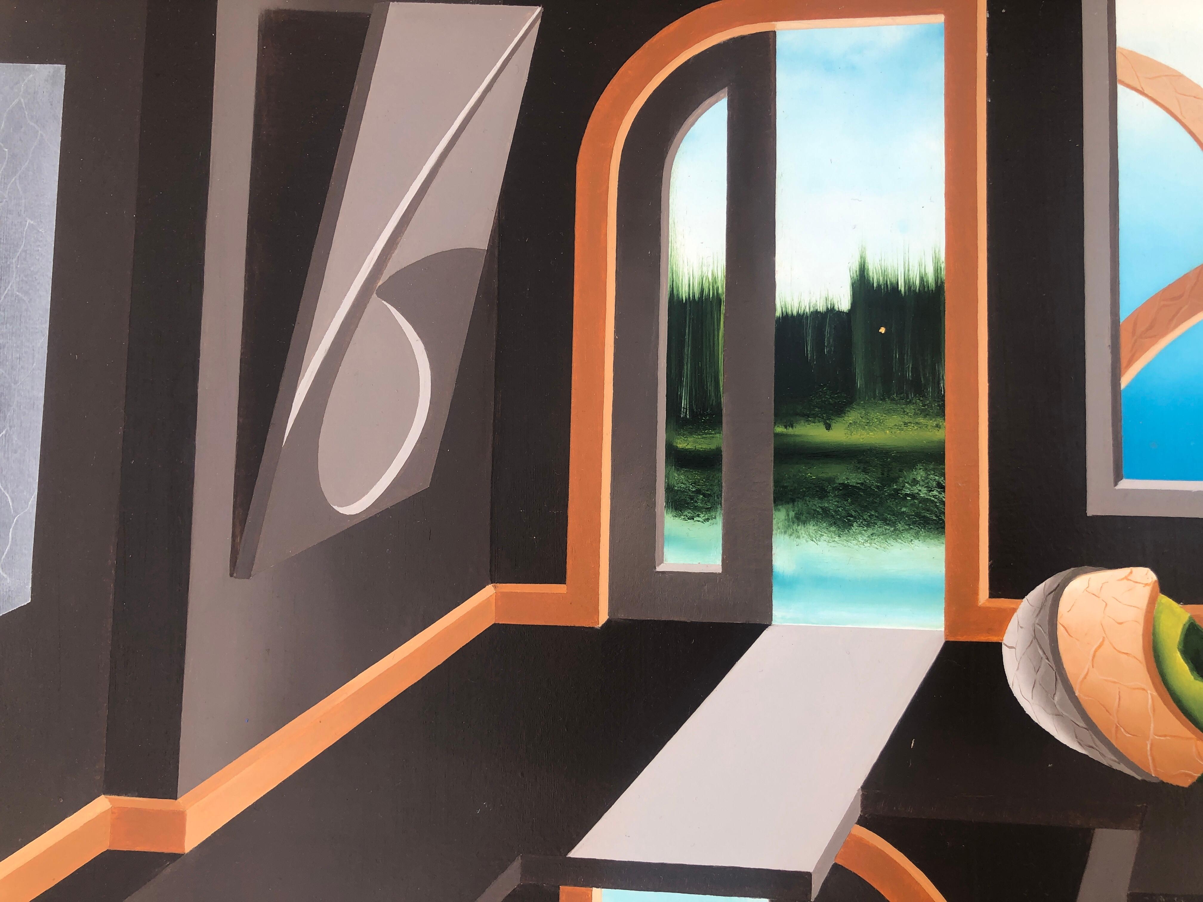 Brown gallery I olio su tavola pittura astratta surrealista 1