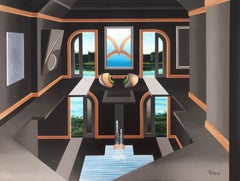Brown gallery I olio su tavola pittura astratta surrealista