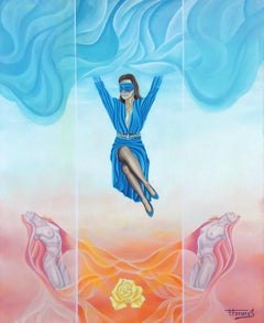 Companion oil on canvas painting surrealist european art