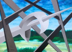 yo y mis amantes óleo sobre lienzo pintura surrealista abstracta