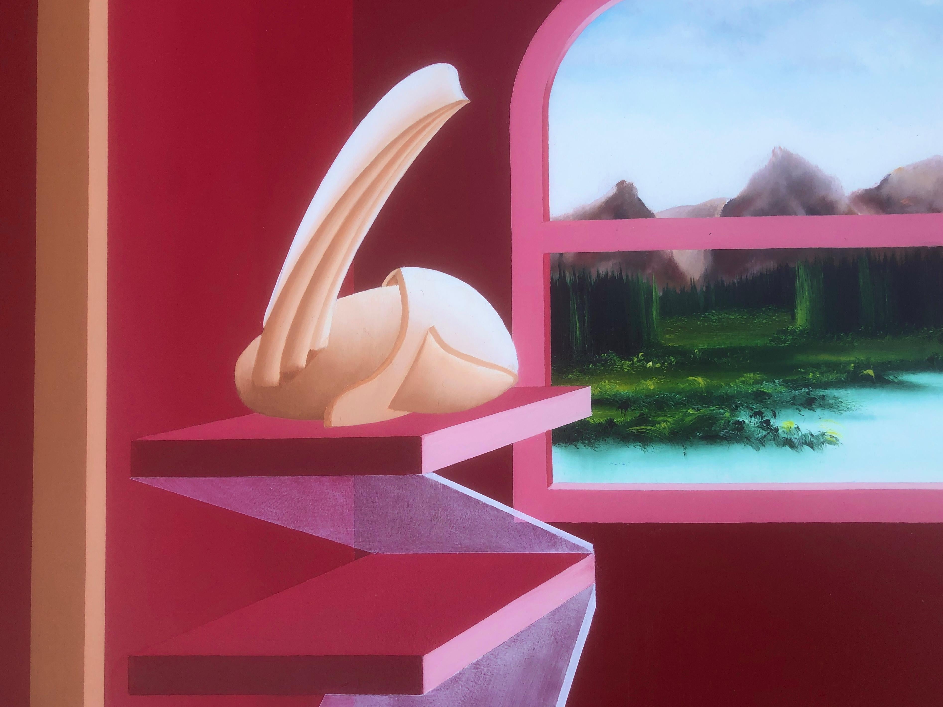Nuevo estilo rojo óleo sobre pintura noard surrealista 1