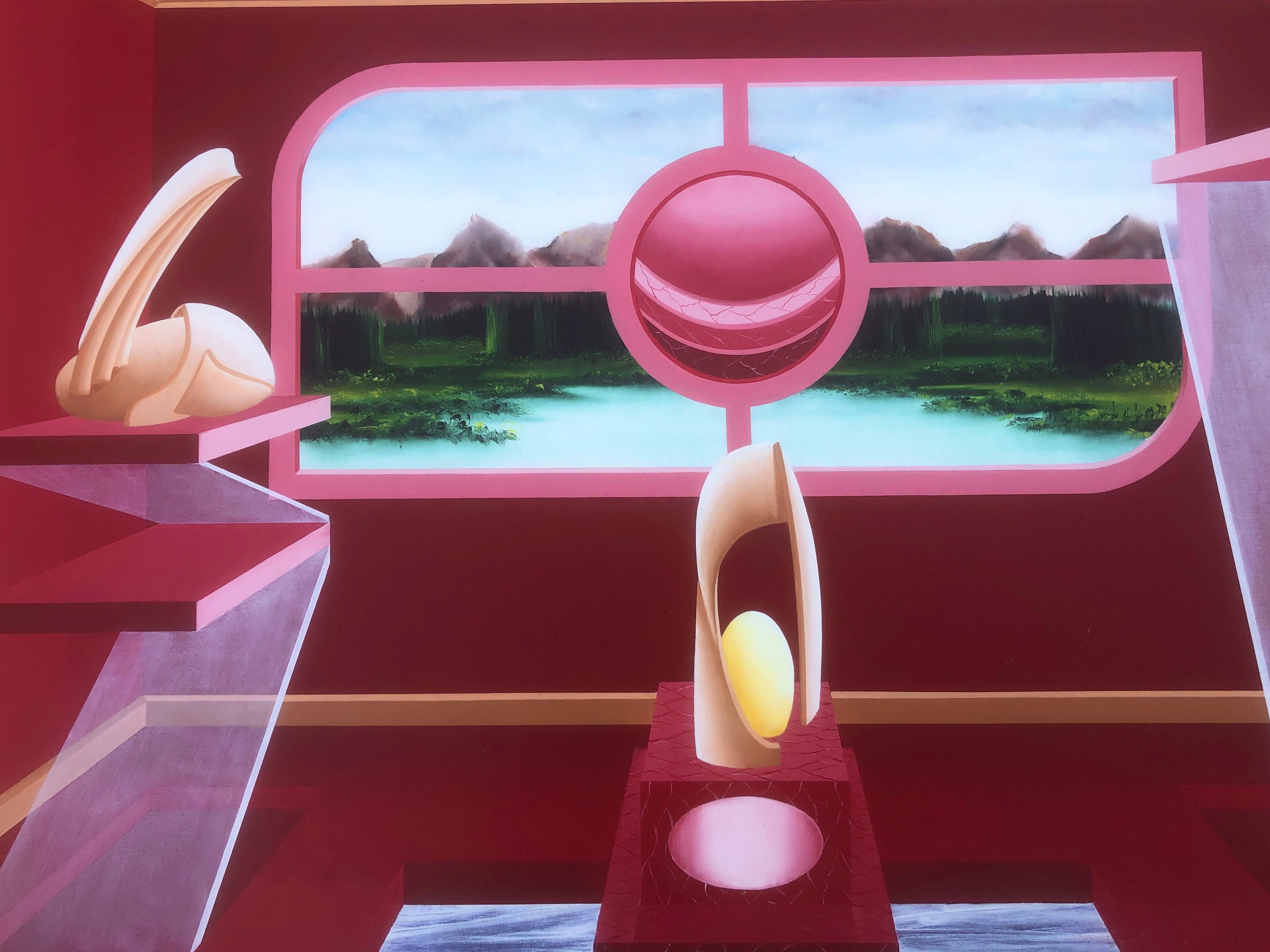 Nuevo estilo rojo óleo sobre pintura noard surrealista 2