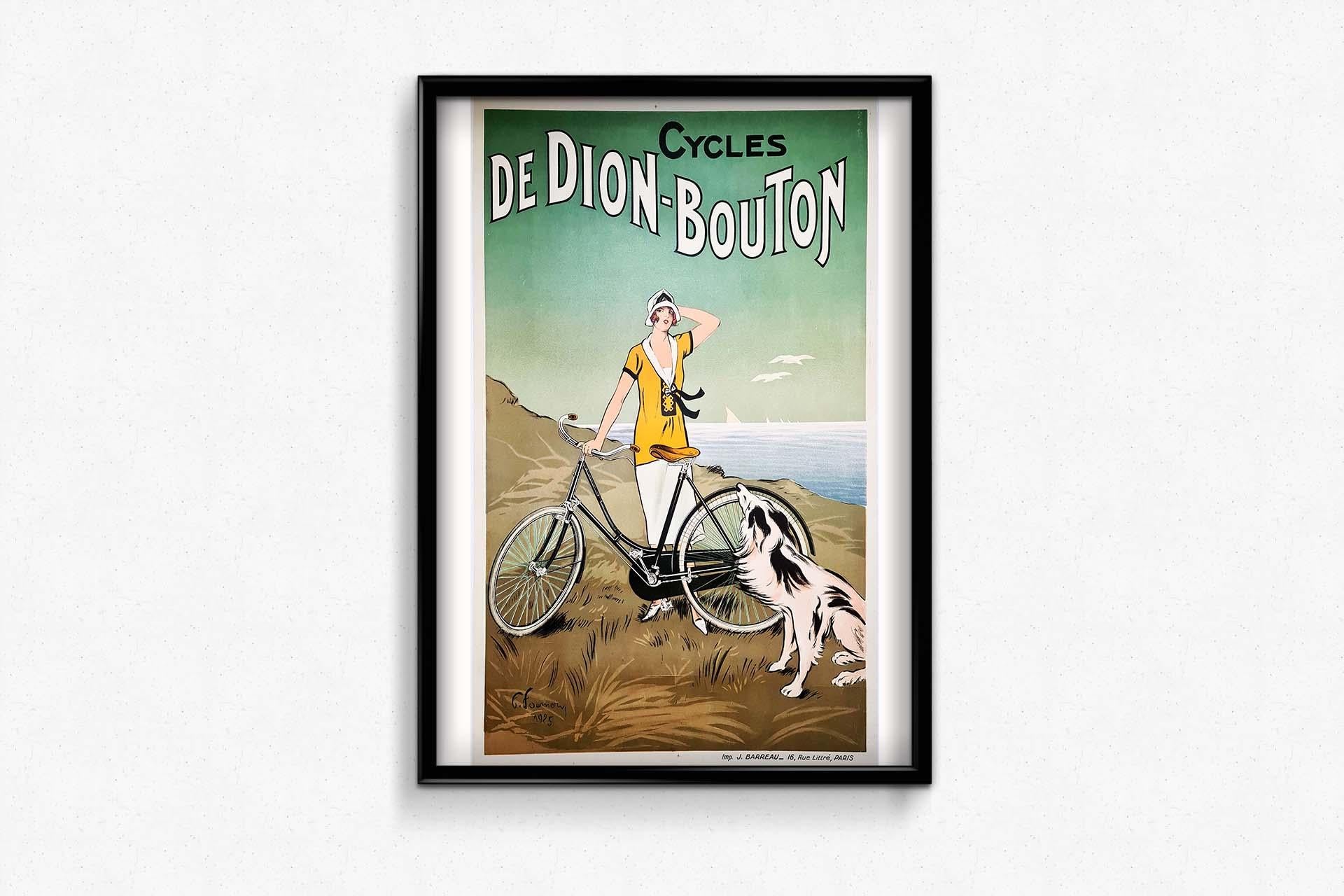 Affiche art déco originale de Felix Fournery datant d'environ 1925 - Cycles de Dion Bouton en vente 1