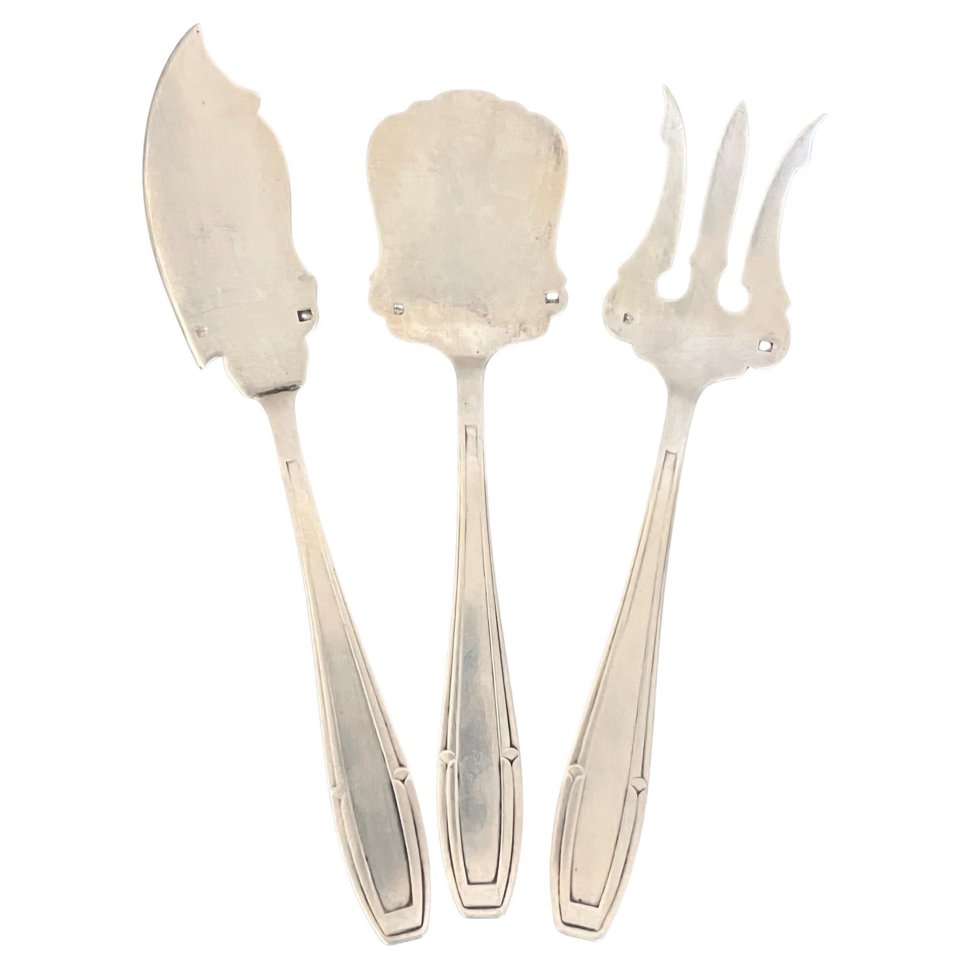 Felix Freres Art Deco Fish Serving Set, c. 1940's en vente