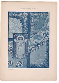 Blue and White Embroidery Design