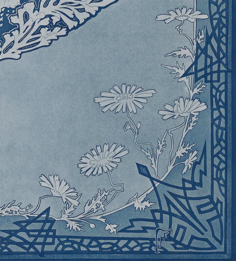  Blue and White Embroidery Design - Jugendstil Print by Felix Fuzier 