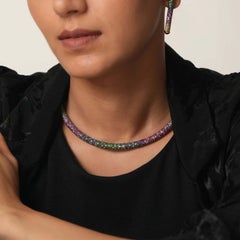 Felix Gold Diamond Rubies Sapphires Amethyst and Garnet Torque Necklace