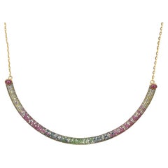 Felix Gold Diamond Rubies Sapphires Amethyst and Garnet Torque Necklace