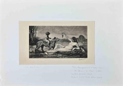 Bacchante - Etching by Félix Henri Bracquemond after Millet - 1884