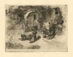 "Gardiens du Logis" original etching and aquatint