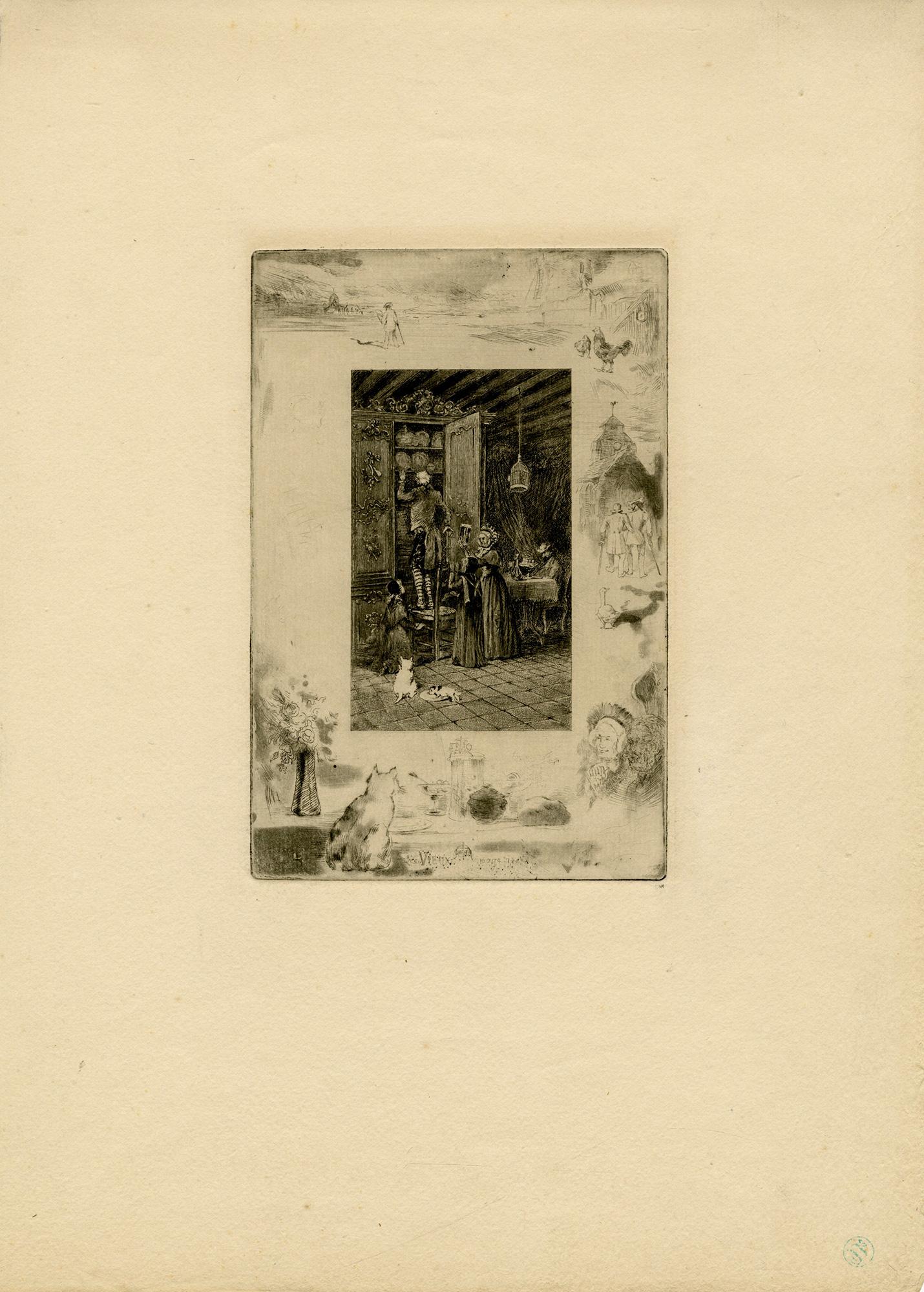 The Vieux (Les Anciens) - Print de Félix Hilaire Buhot