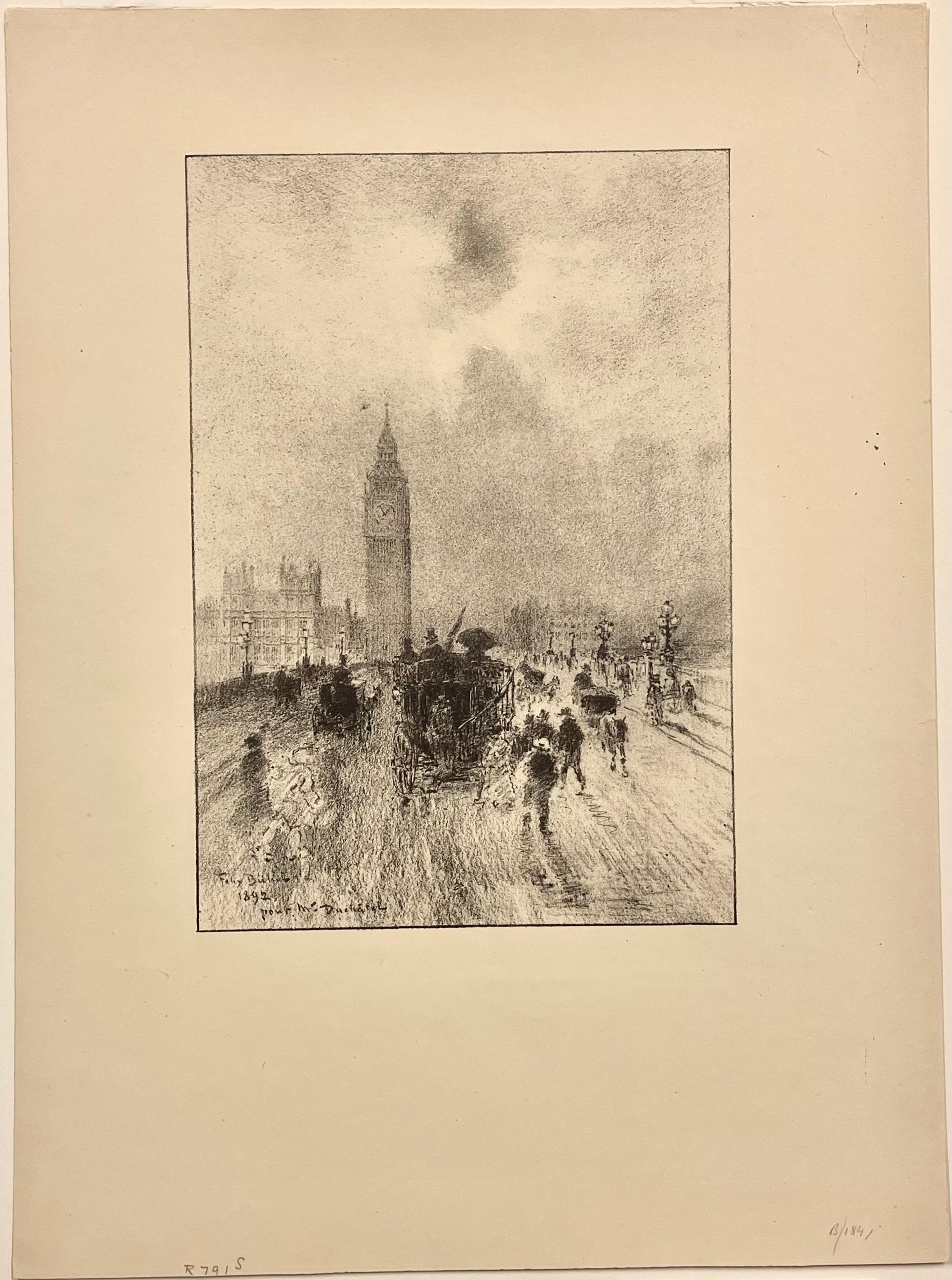 THE VICTORIA CLOCK TOWER, LONDON - Print by Félix Hilaire Buhot