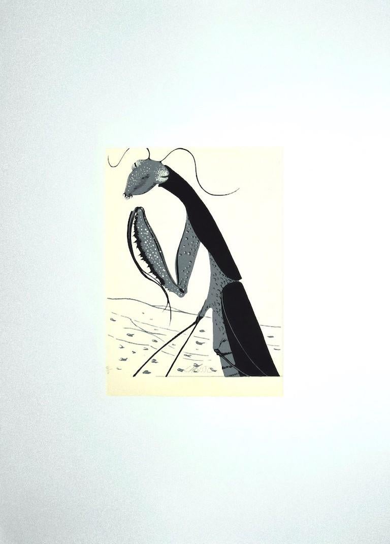 Mantis Religiosa - Serigrafía original de Félix Labisse - Años 70 - Print de Felix Labisse