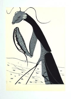 Mantis Religiosa - Original Screen Print by Félix Labisse - 1970s